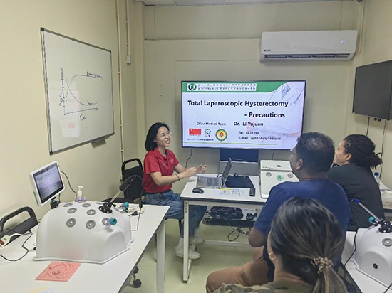 培訓(xùn)現(xiàn)場。第18期援圭亞那醫(yī)療隊供圖