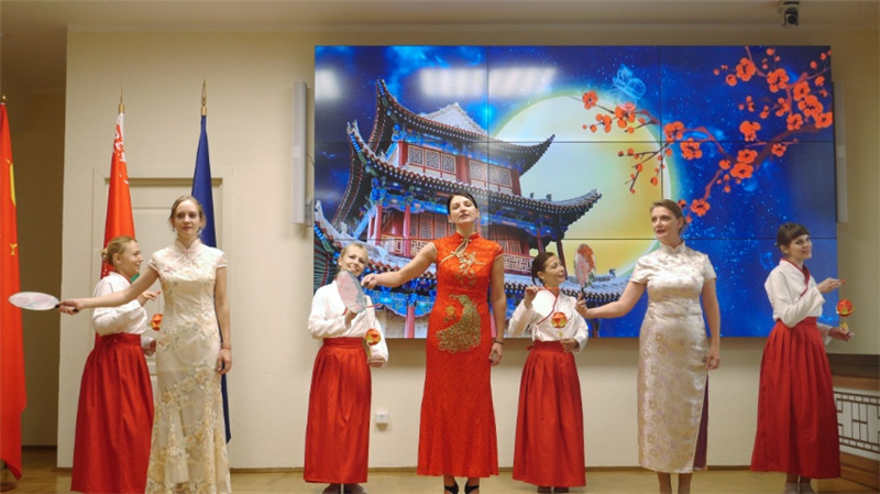 白俄羅斯國立大學孔子學院的中秋晚會。受訪者供圖
