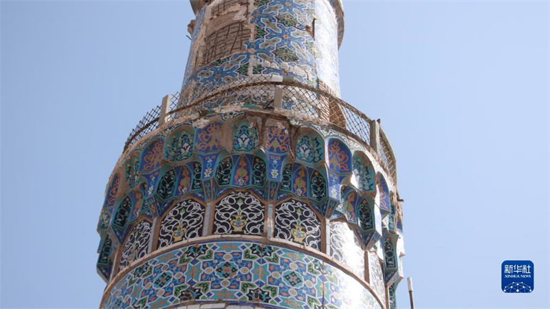 這是10月12日在阿富汗赫拉特省拍攝的受到損壞的赫拉特大清真寺局部。新華社發(fā)（馬沙勒攝）