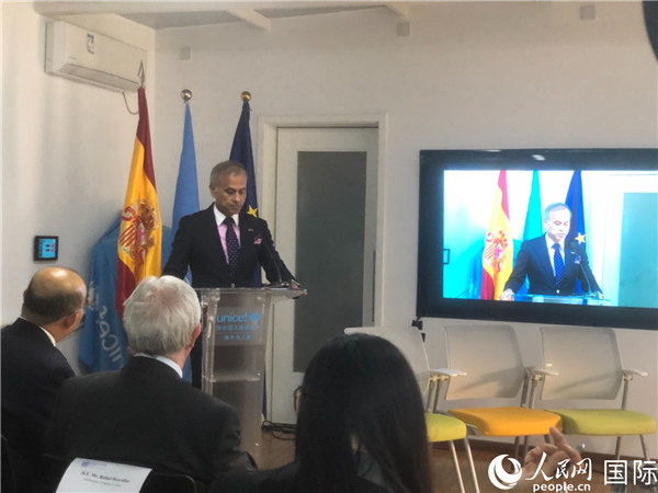 聯(lián)合國駐華協(xié)調(diào)員常啟德在研討會上致辭。 人民網(wǎng)記者 趙健攝