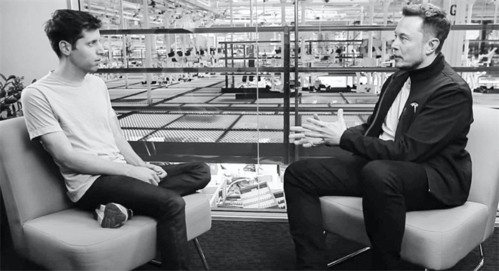 奧特曼與馬斯克的對談。圖源：視頻截圖