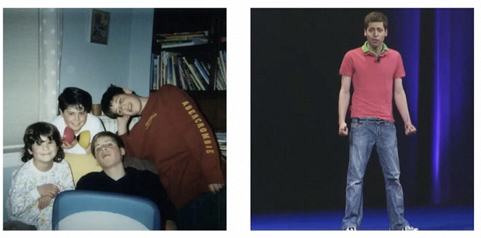 左為童年奧特曼與兄弟姐妹的合影。右為23歲時(shí)的奧特曼。圖源：Youtube