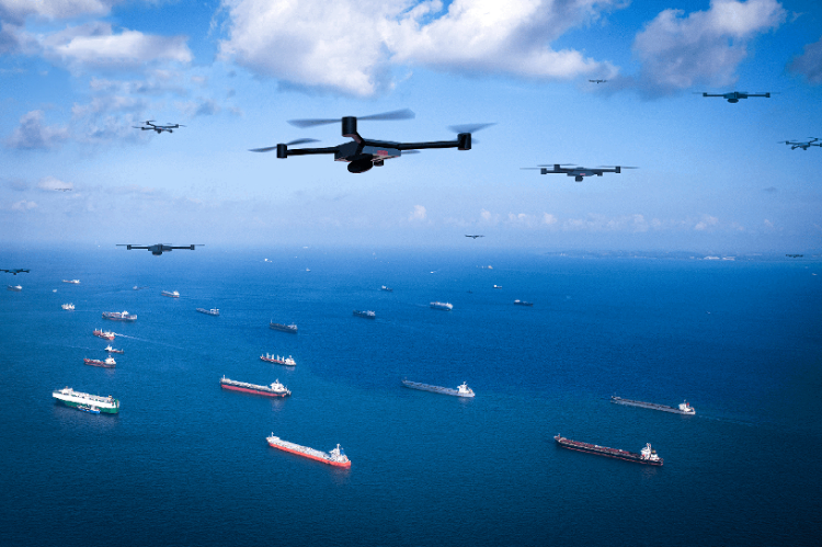 圖為智能無人系統(tǒng)未來在海洋上的模擬應(yīng)用場(chǎng)景。挑戰(zhàn)賽主辦方供圖