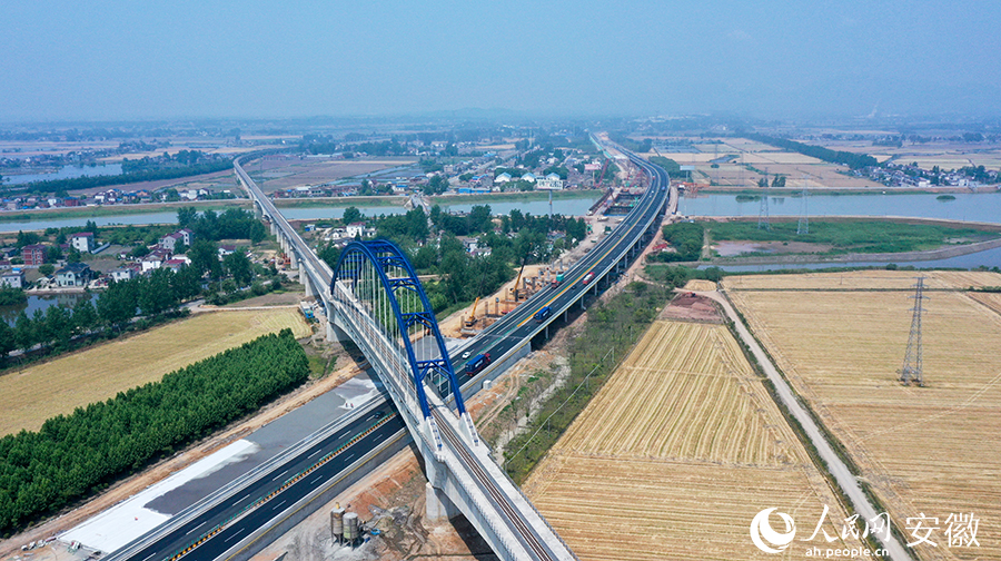 工作人員正在加速推進牛屯河特大橋項目。人民網(wǎng) 王銳攝。