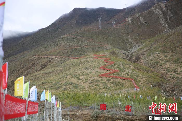 圖為拉薩南北山綠化工程拉薩曲水縣才納村5號片區(qū)。　貢確 攝