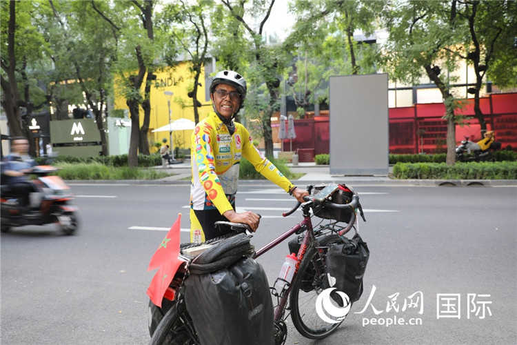 摩洛哥自行車運動員卡里姆·穆斯塔。人民網(wǎng)記者 翟轉(zhuǎn)麗攝