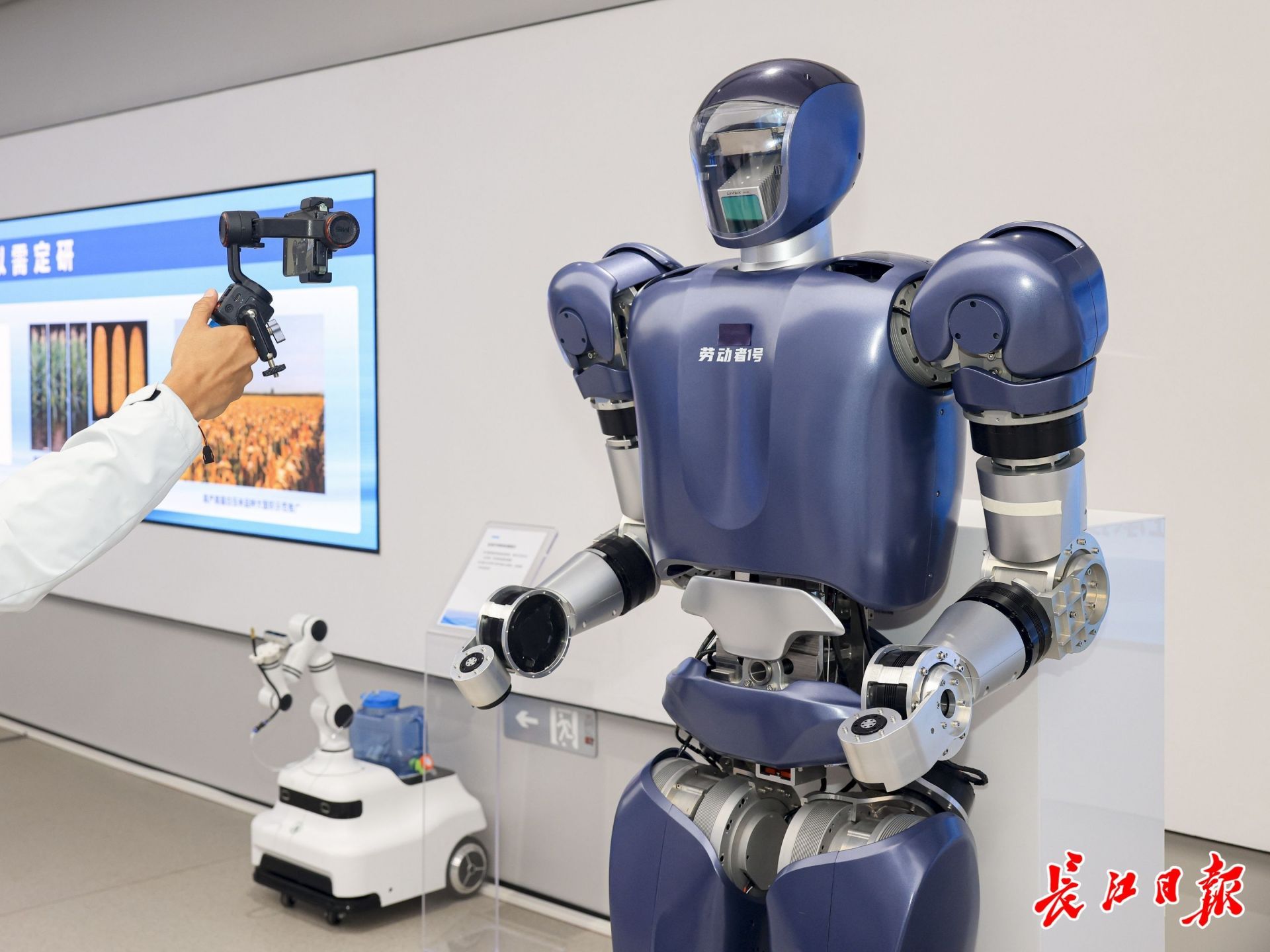 格藍(lán)若人形機(jī)器人。長(zhǎng)江日?qǐng)?bào)記者胡冬冬 攝