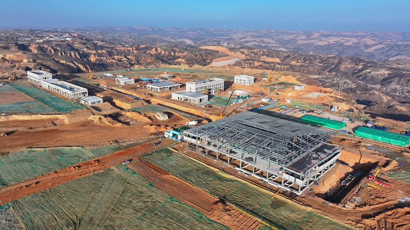 正在建設的府谷府州機場。朱鑫攝