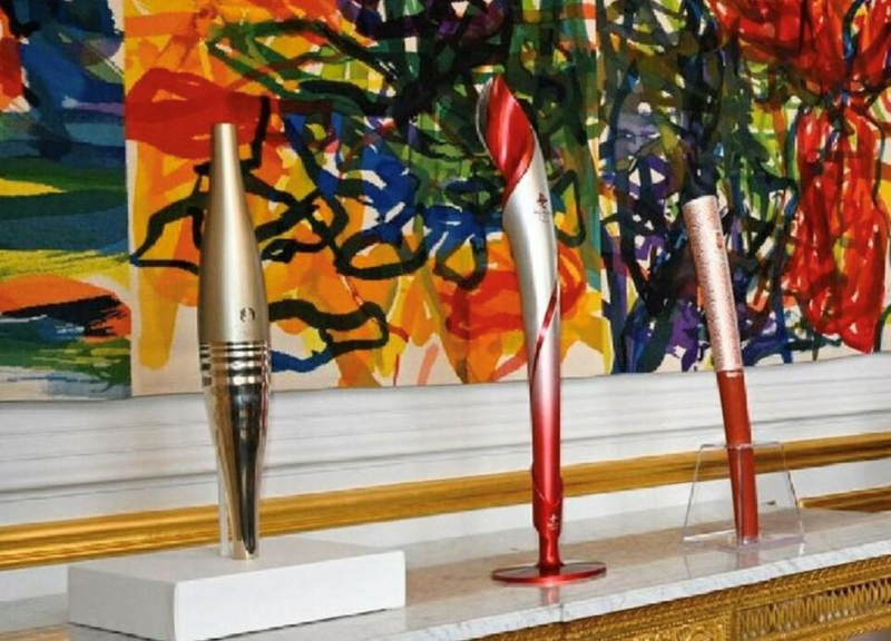 中法元首互贈的奧運火炬。