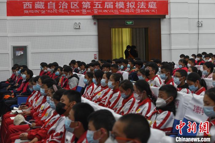 圖為西藏自治區(qū)第五屆模擬法庭現(xiàn)場(chǎng)。　貢嘎來(lái)松 攝