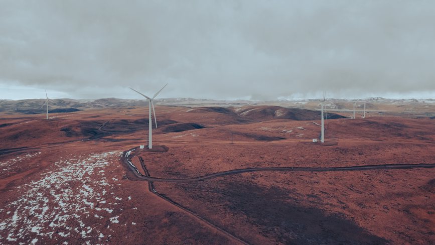 西藏自治區(qū)那曲市色尼區(qū)100兆瓦風(fēng)電。趙清鵬攝