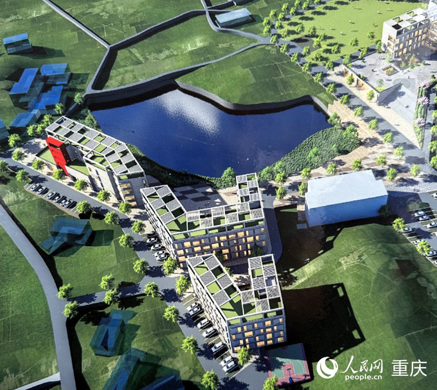 中國農(nóng)業(yè)科學(xué)院蔬菜花卉研究所西南研發(fā)中心效果圖。人民網(wǎng)記者 劉政寧攝