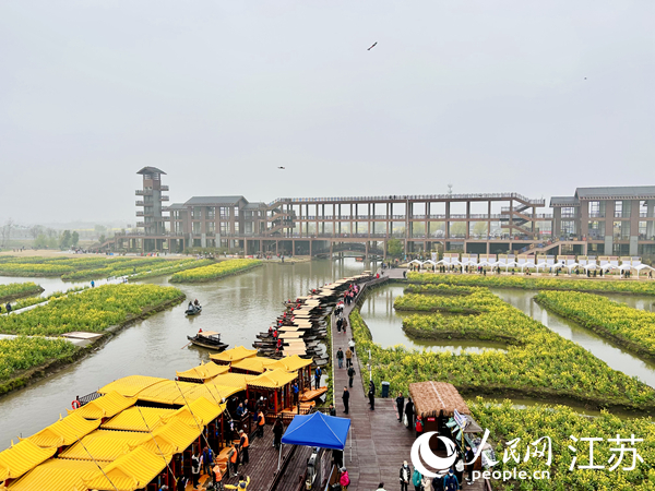 興化千垛菜花旅游節(jié)期間，游客前來打卡。人民網(wǎng) 王丹丹攝